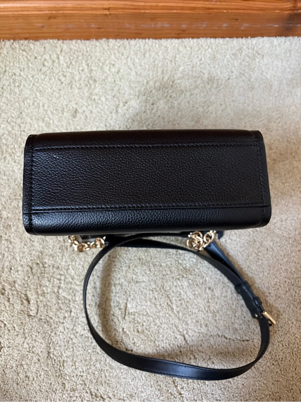 Michael Kors Graham Small Messenger Bag Shoulder Strap Crossbody Black Leather